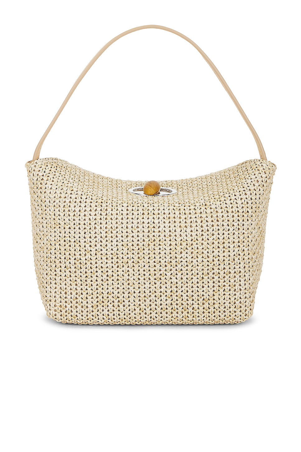 Turnlock Raffia Mini Shoulder Bag