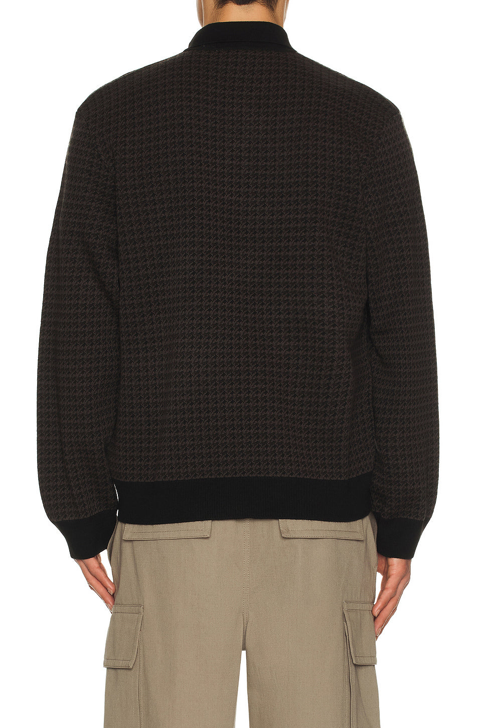 Long Sleeve Lowis Polo in Lowis Houndstooth, Vitola Heather