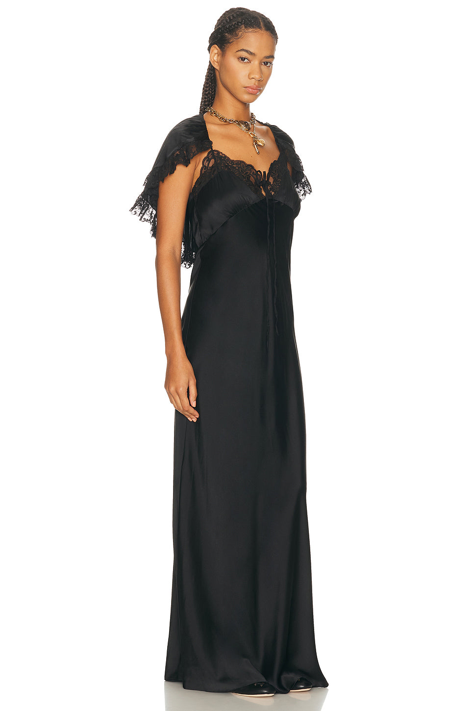 Lace Shoulder Maxi Dress