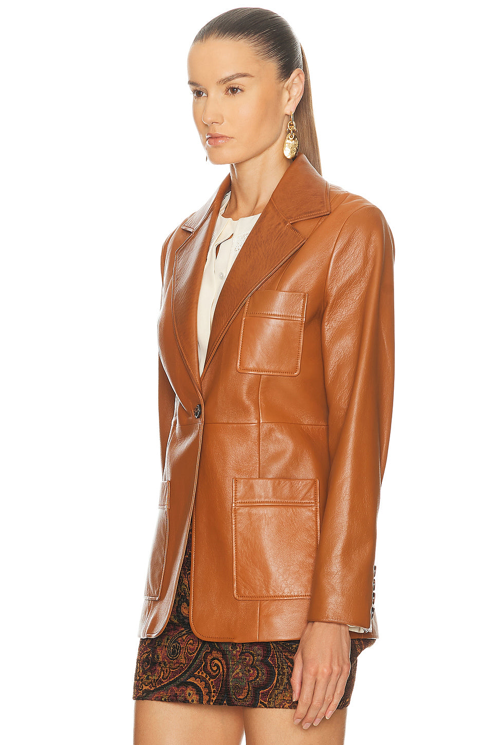 Slouch Leather Blazer