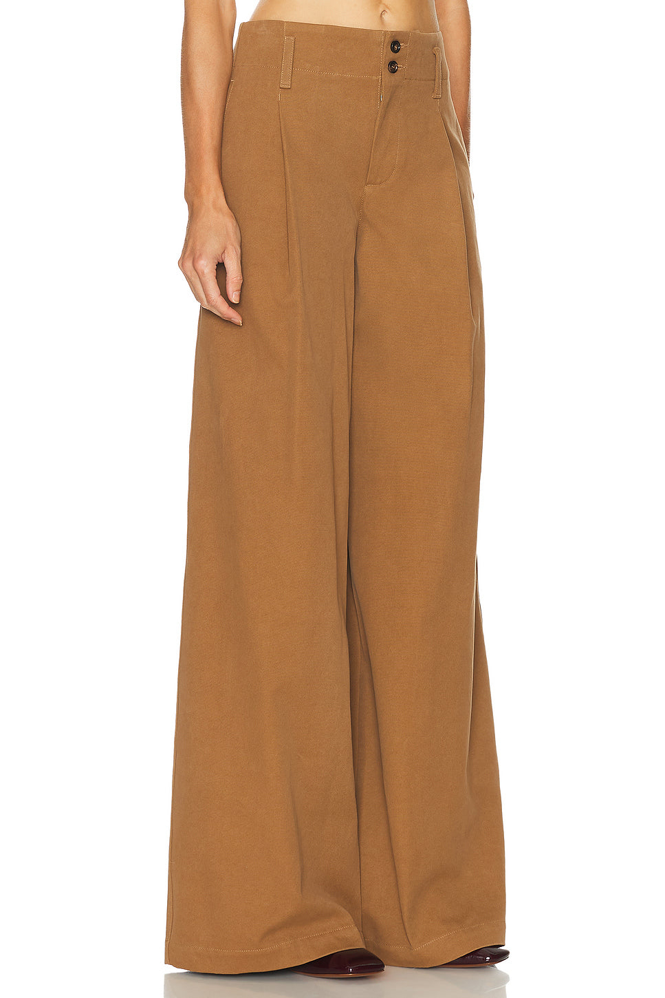 Cotton Canvas Wide Leg Pant