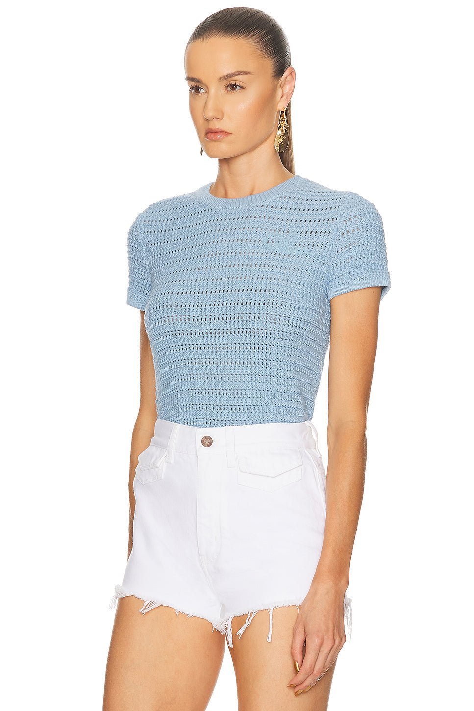 Crochet Knit Short Sleeve Top