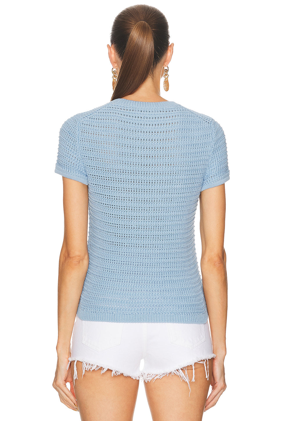Crochet Knit Short Sleeve Top