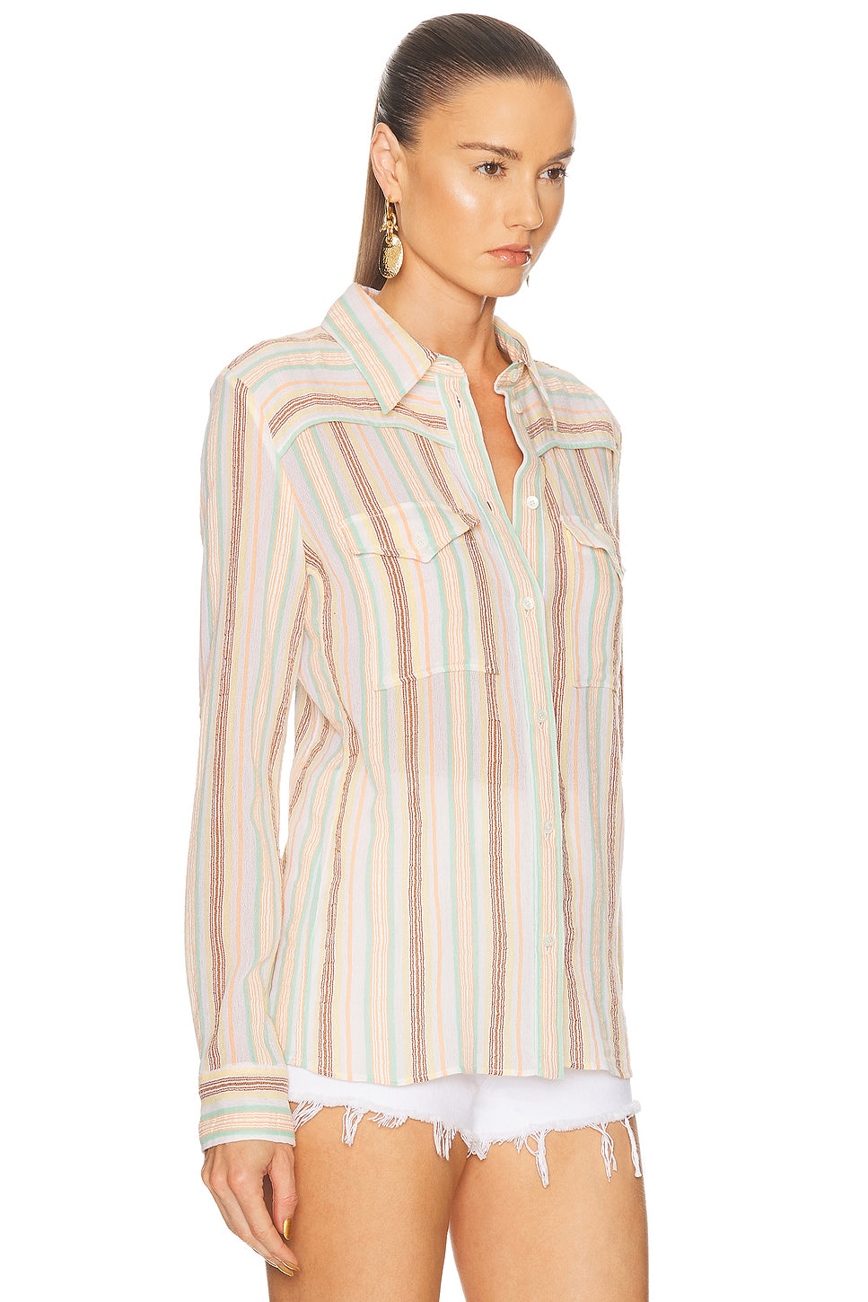 Button Down Long Sleeve Top