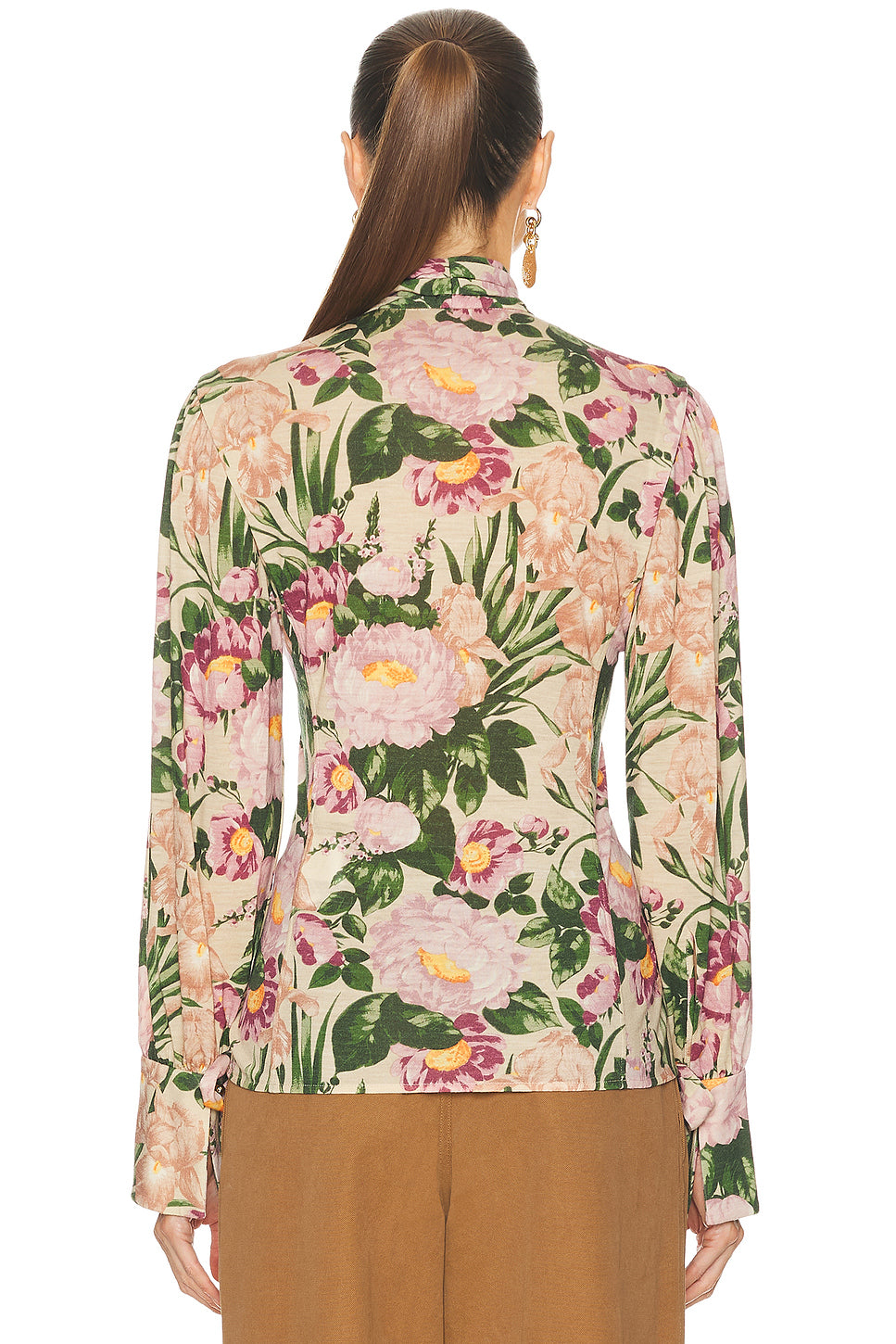 Printed Wool Jersey Top