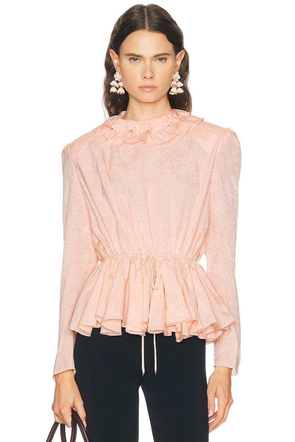 Organic Silk Floral Jacquard Top