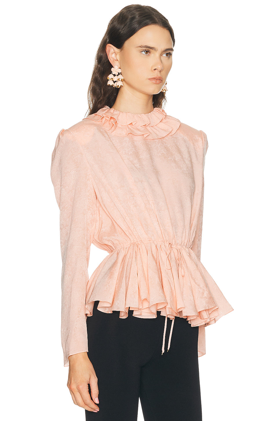 Organic Silk Floral Jacquard Top