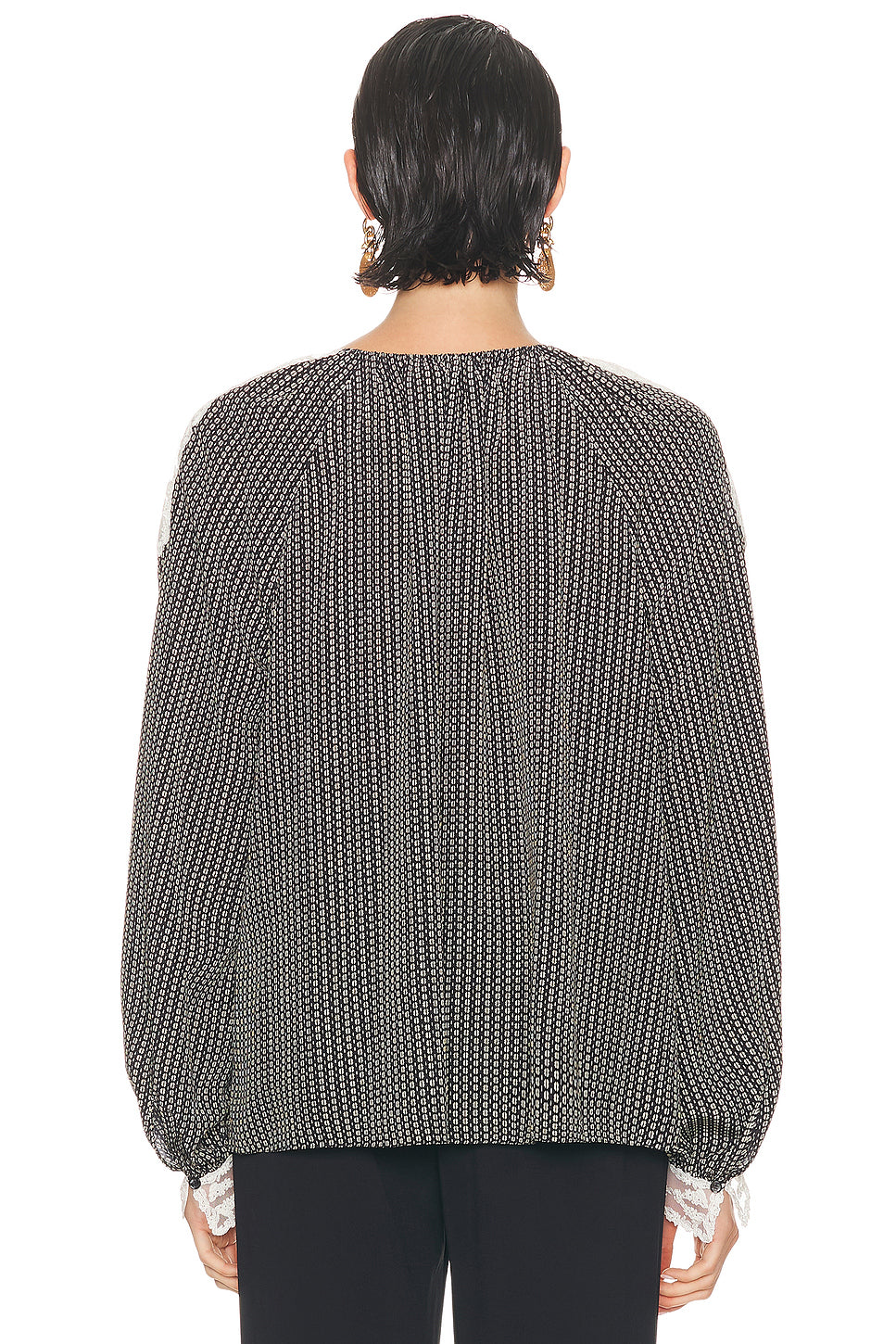 Geometric Crepe De Chine Blouse