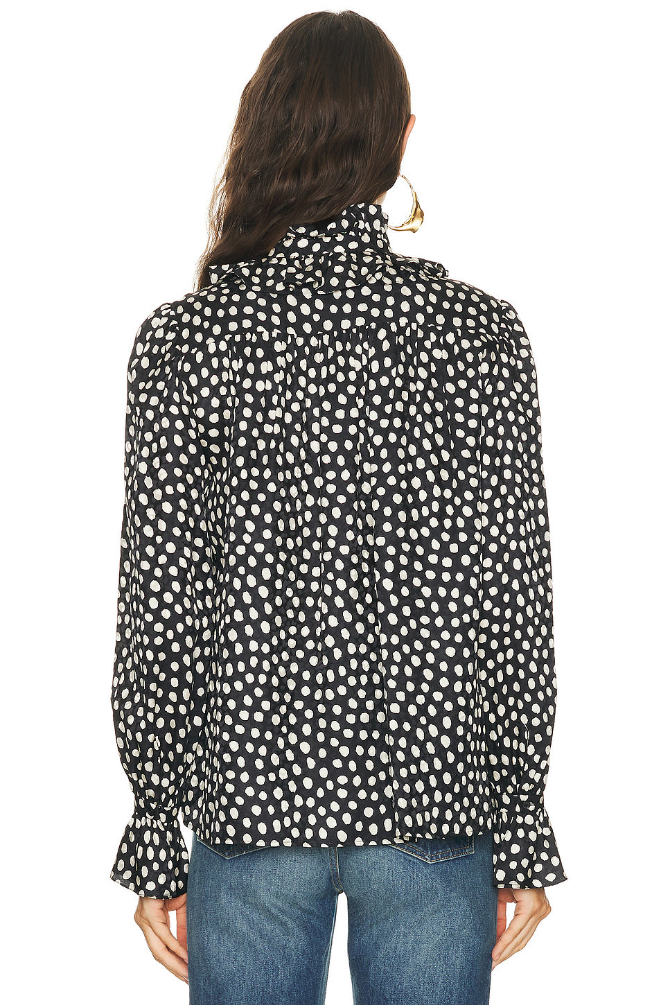 Ruffle Front Long Sleeve Top