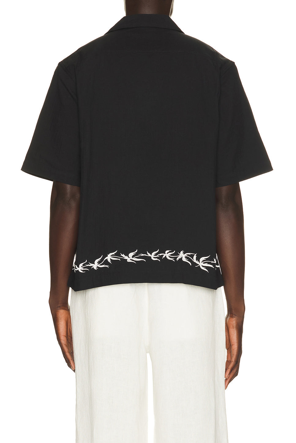 Palm Embroidery Bowling Shirt