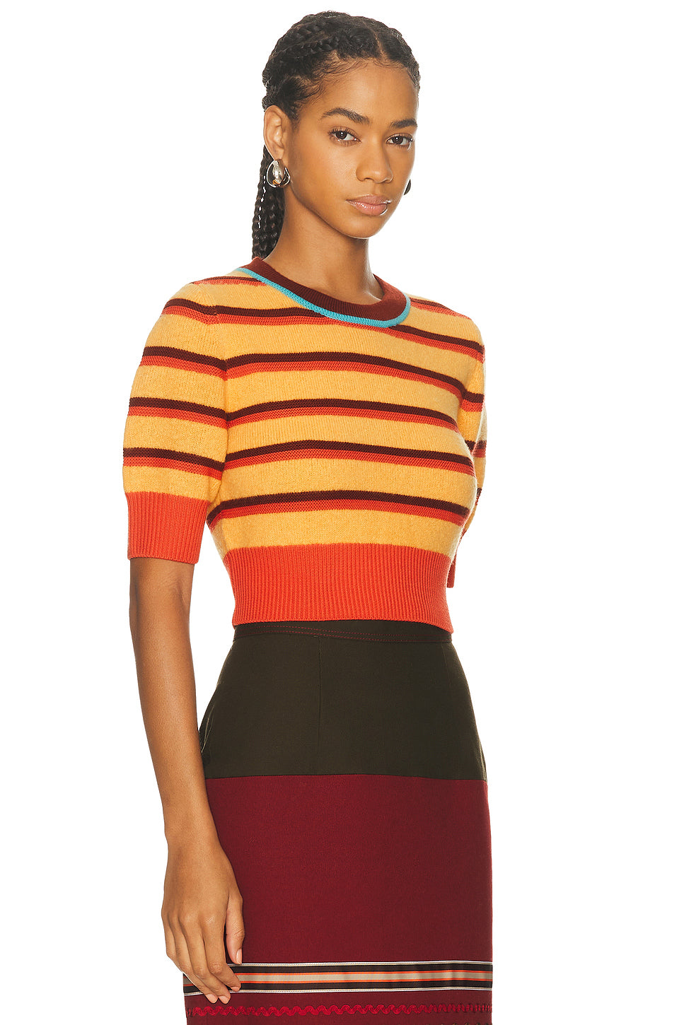 Cropped Short Sleeve Sweater