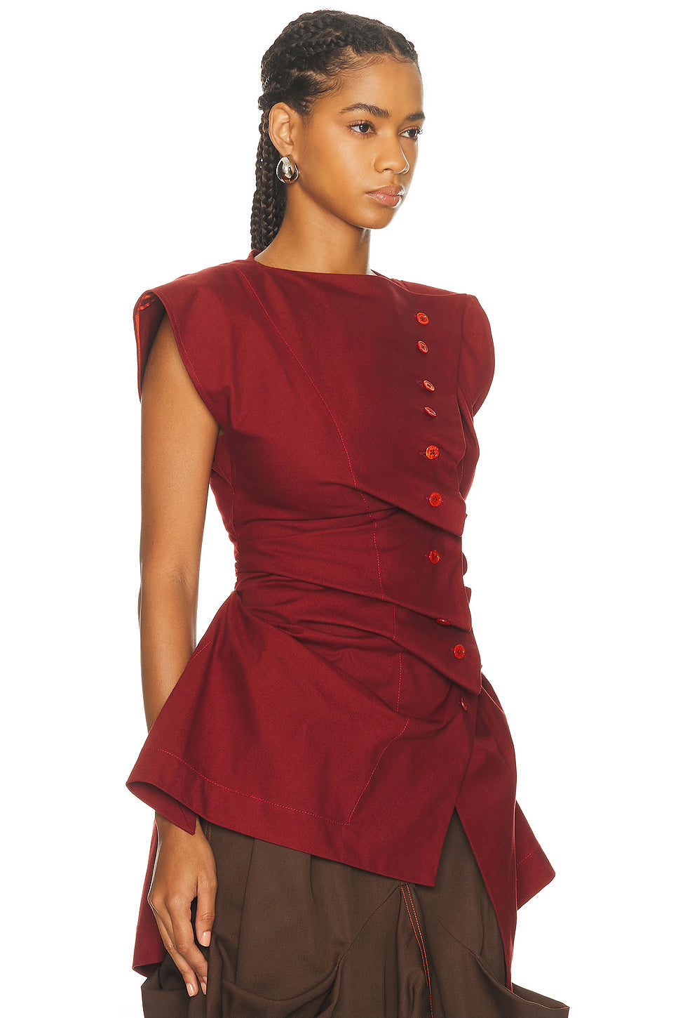 Pleated Button Top
