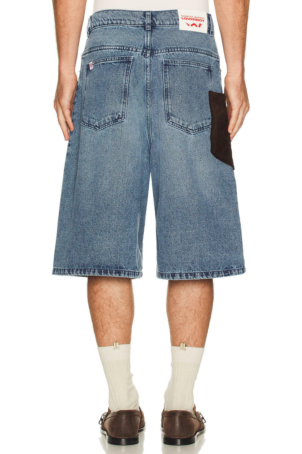 Wide Denim Shorts With Crochet Trumpet