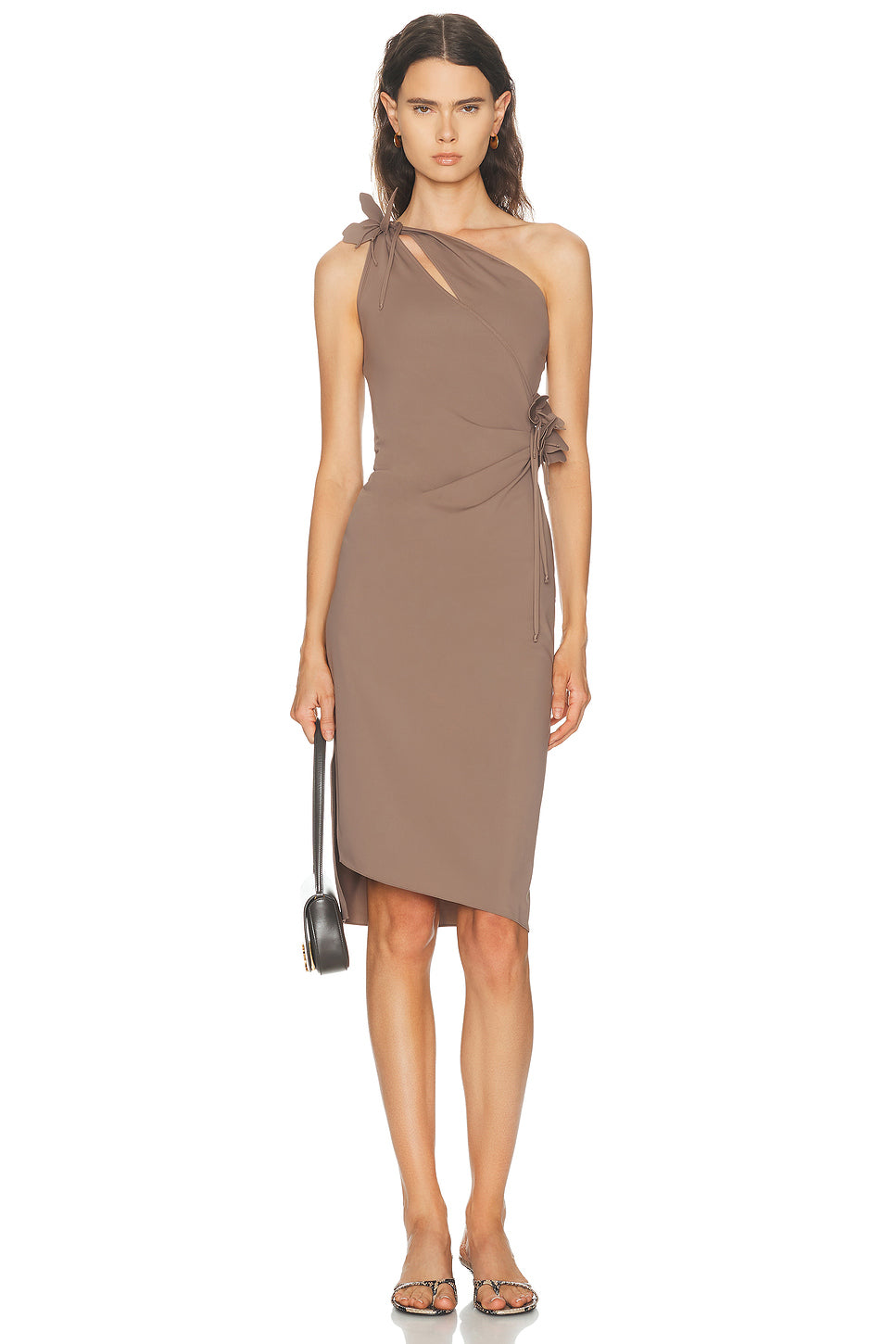 Asymmetric Mini Flower Gown