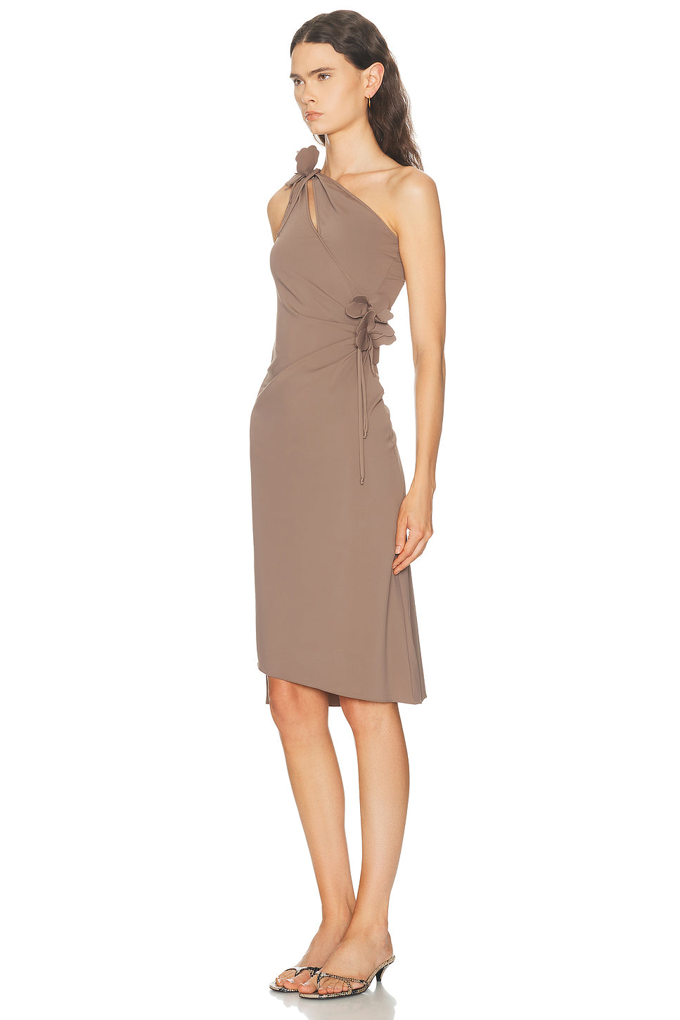 Asymmetric Mini Flower Gown