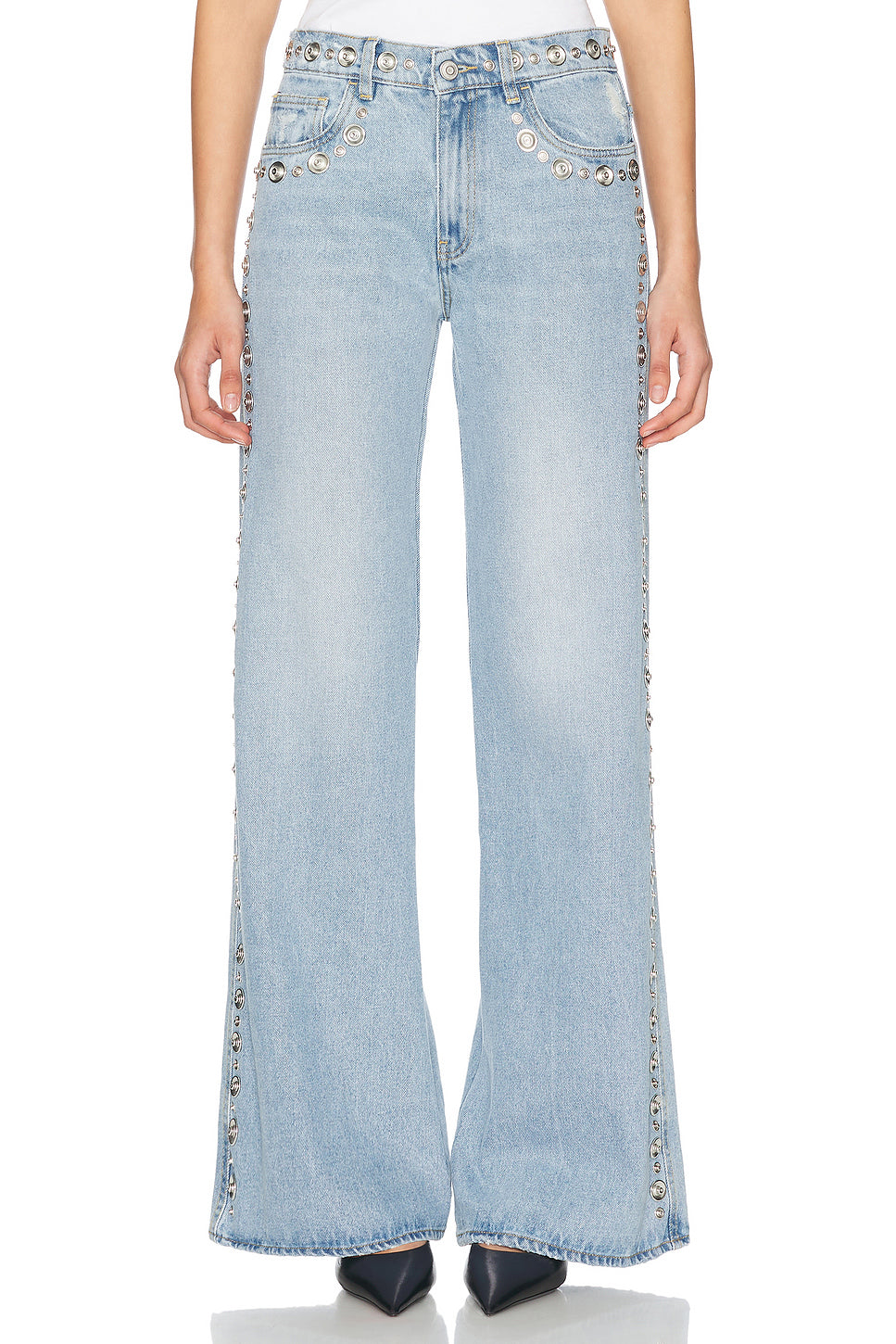 Studded Wide Leg Jeans
