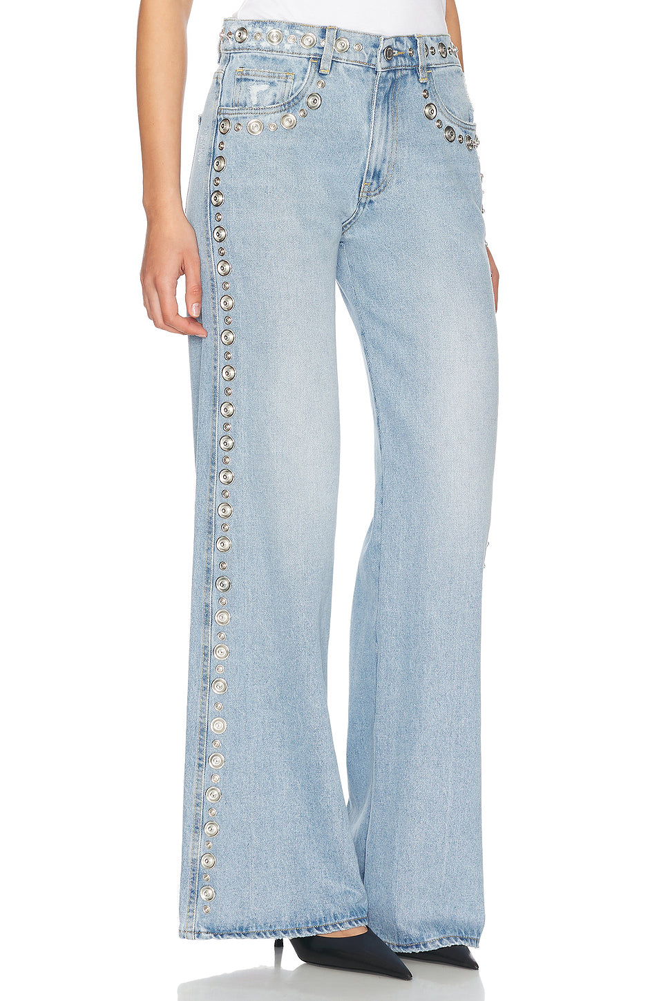 Studded Wide Leg Jeans