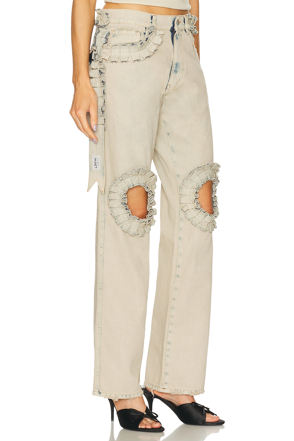 Ruffled Boyfriend Straight Leg