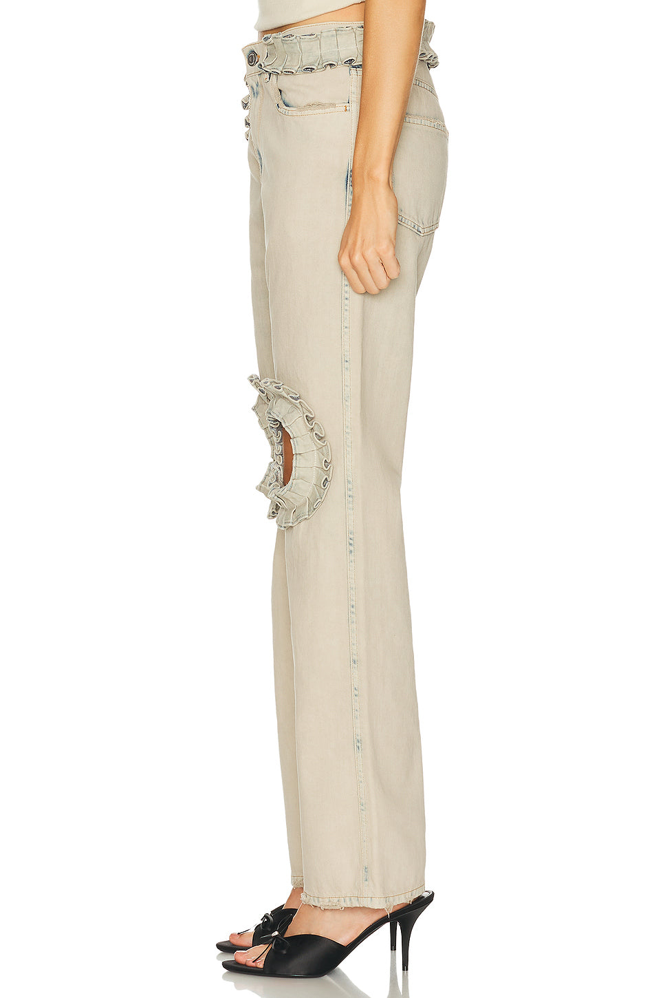 Ruffled Boyfriend Straight Leg