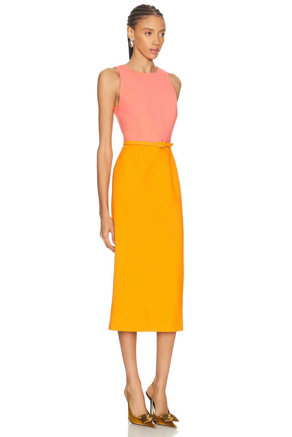 Sleeveless Crewneck Midi Dress