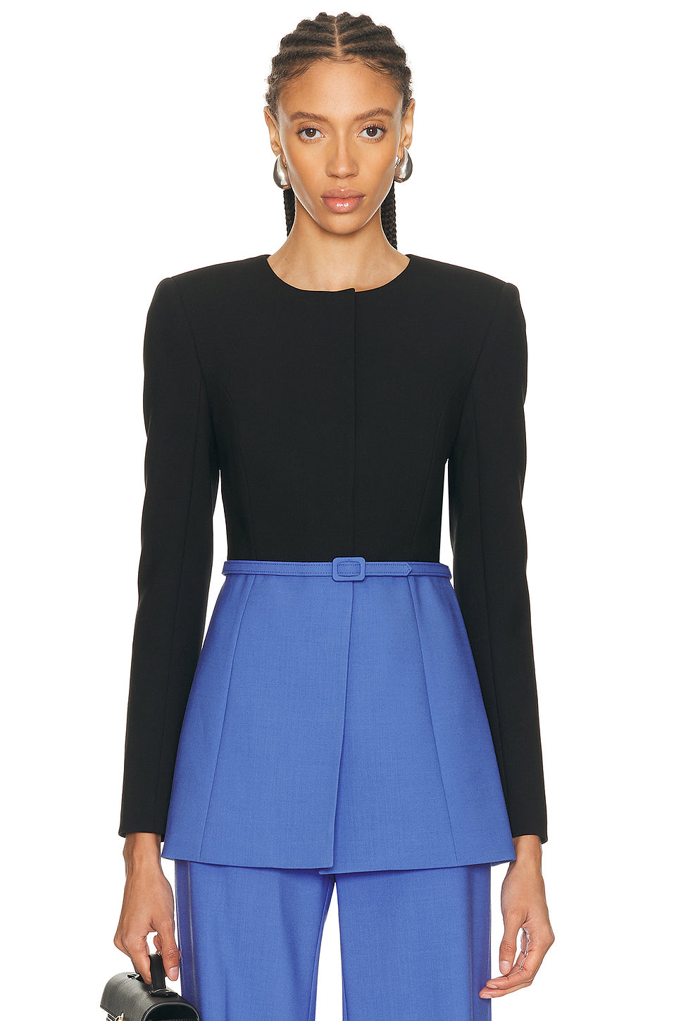 Belted Crewneck Jacket