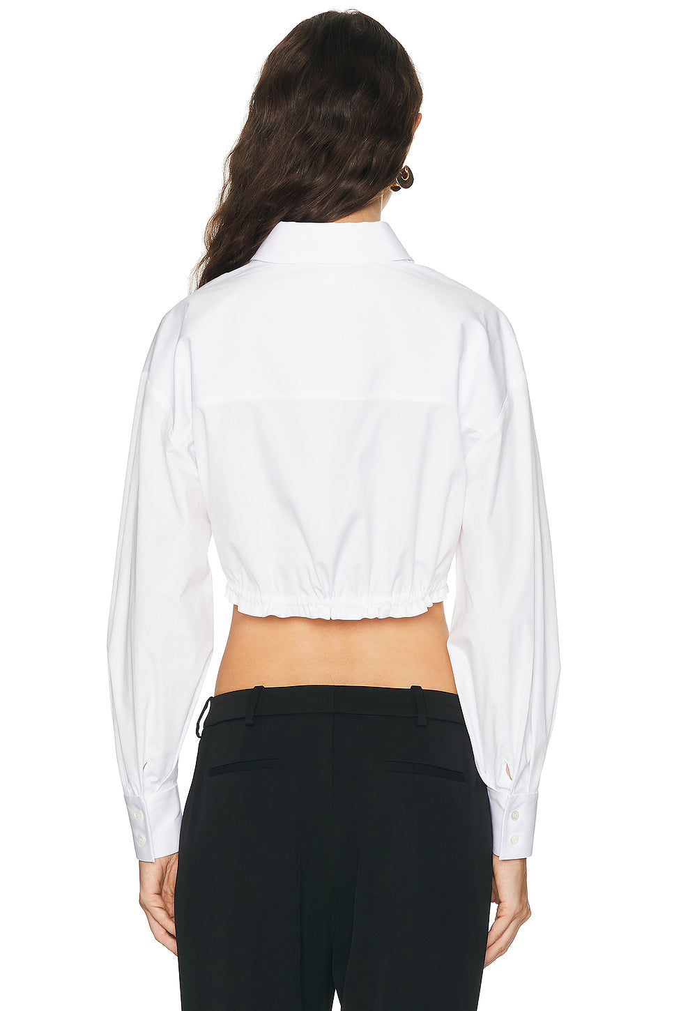 Long Sleeve Button Down Cropped Top