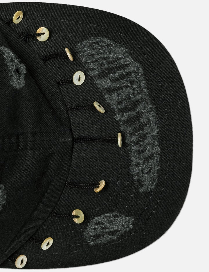 Black Hanging Button Cap