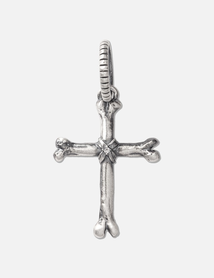 925 Silver Pendant Cross Bone