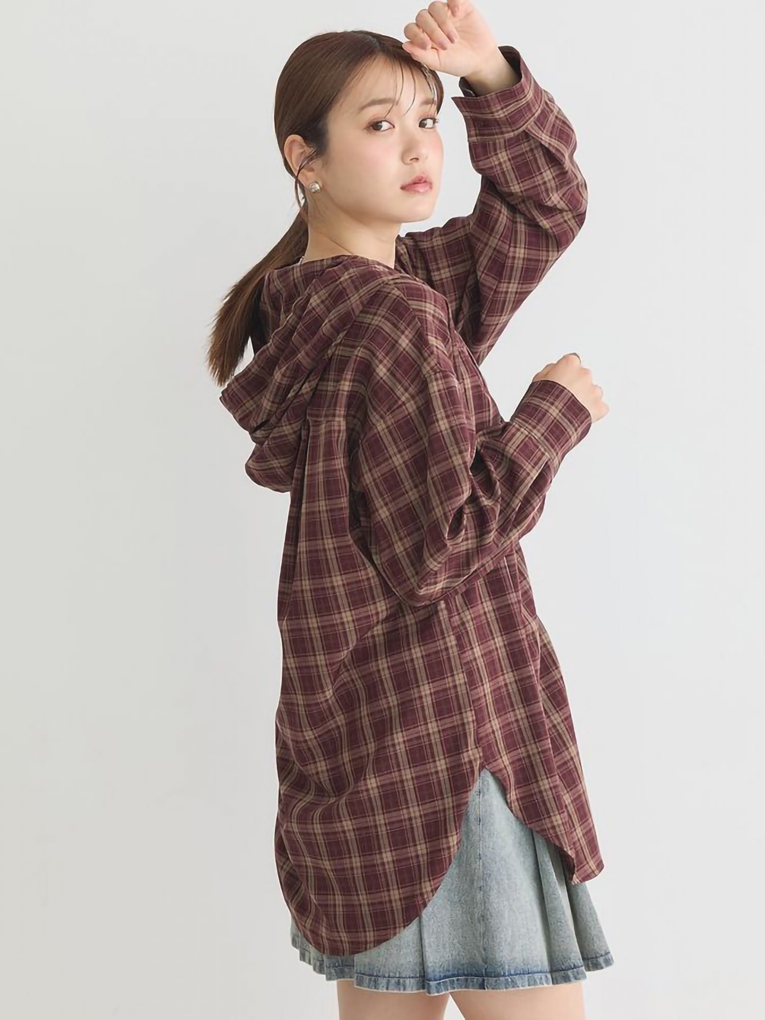 Chiaki Hoodie Check Shirt