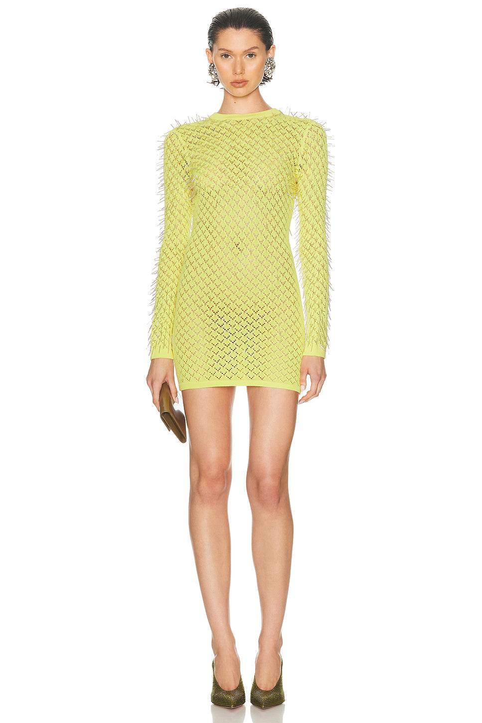 Gradient Glass Long Sleeve Mini Dress