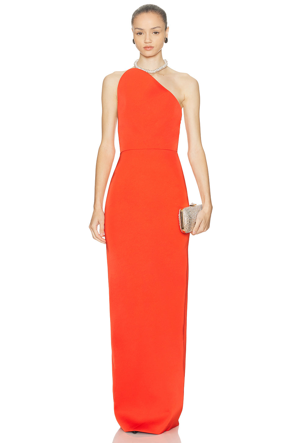 Asymmetric Cut Strapless Gown