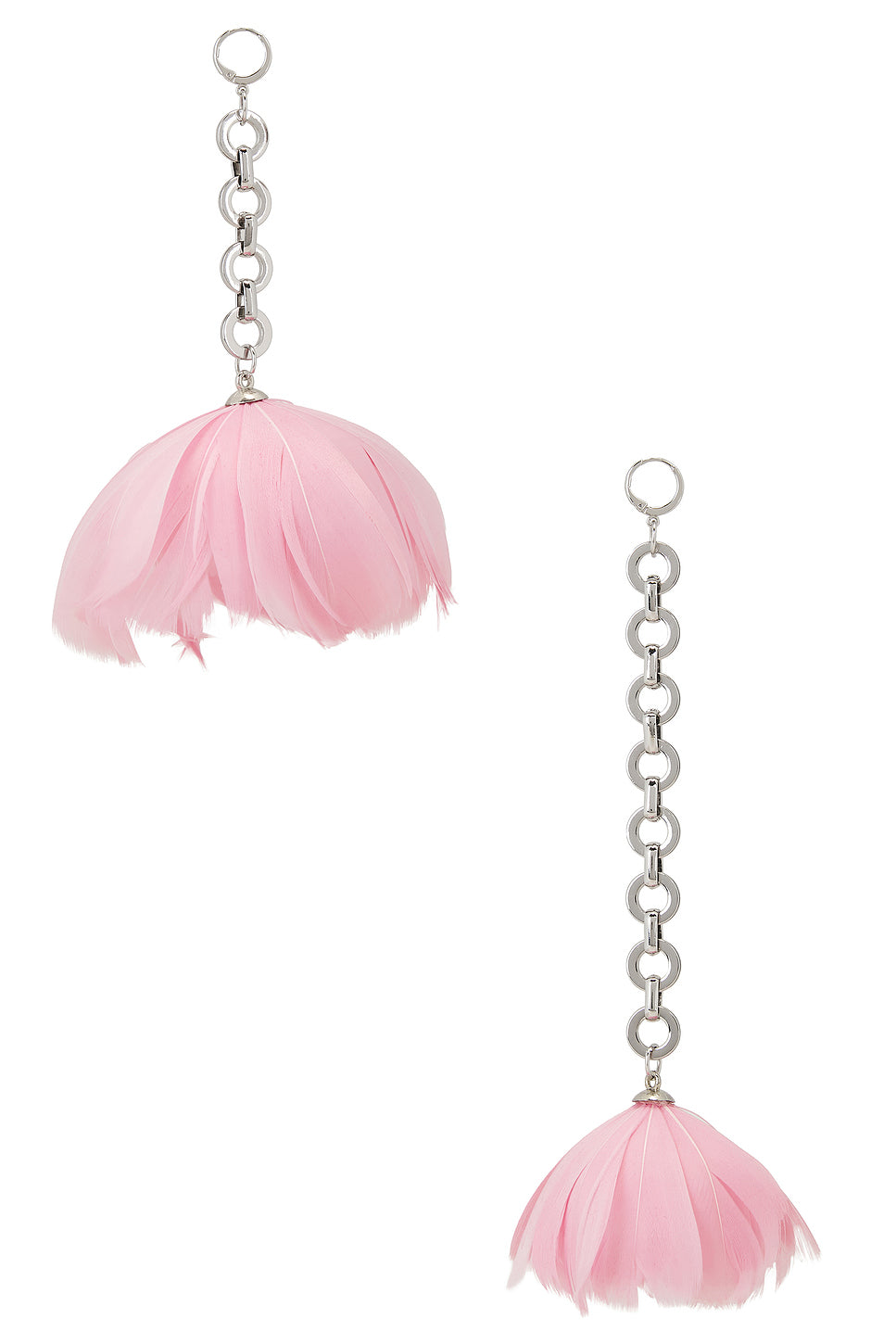Feather Flower Asymmetric Earrings