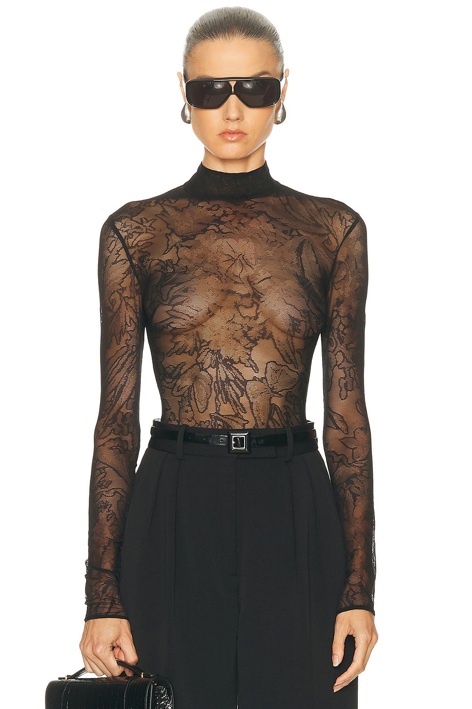 Floral Lace Long Sleeve Bodysuit