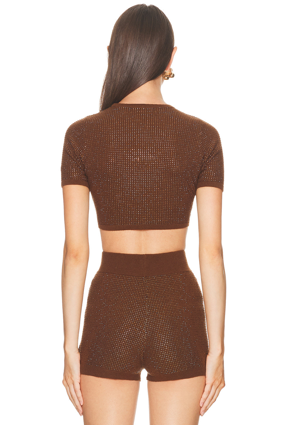 Rhinestone Embroidered Crop Top