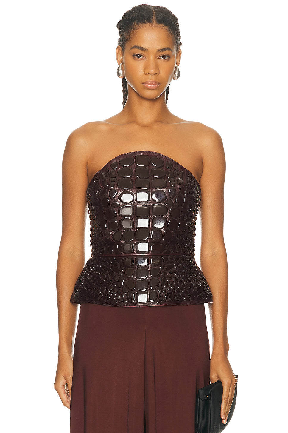 Croc Enamel Embroidered Top