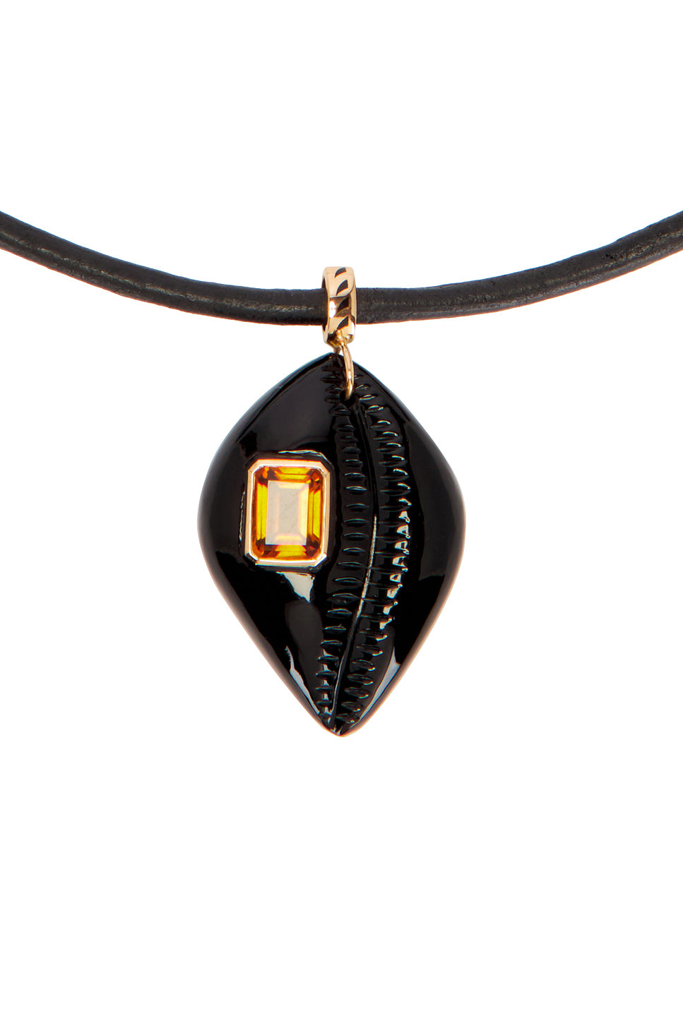 Cowry Medio Emerald Cut Citrine Necklace