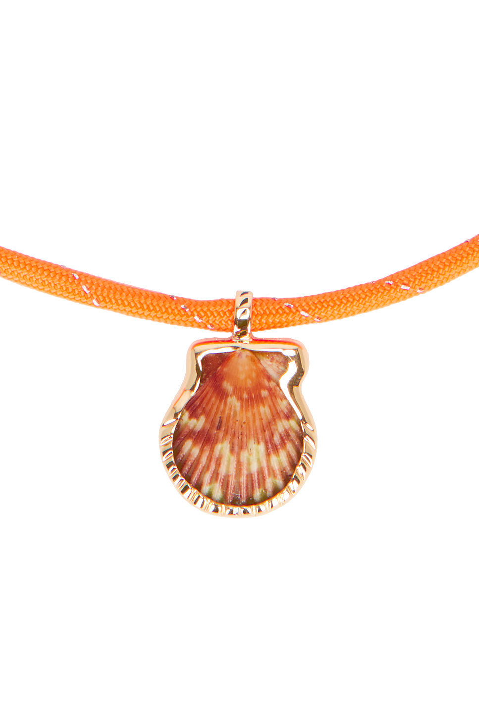 Natural Clam 18k Rose Gold Surf Cord Necklace