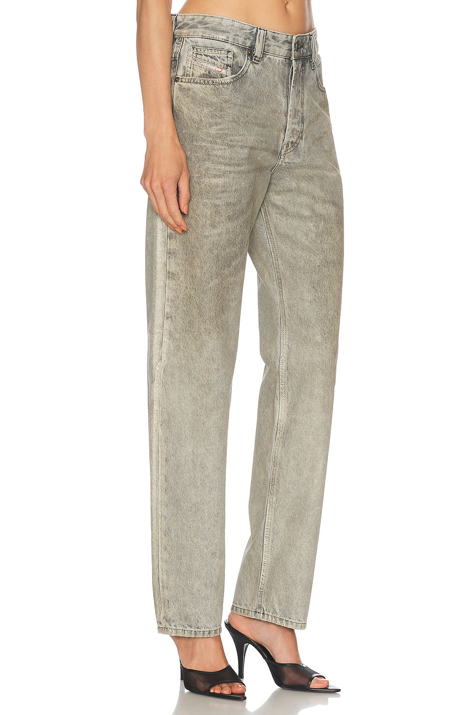 Mid Rise Straight Leg Jeans