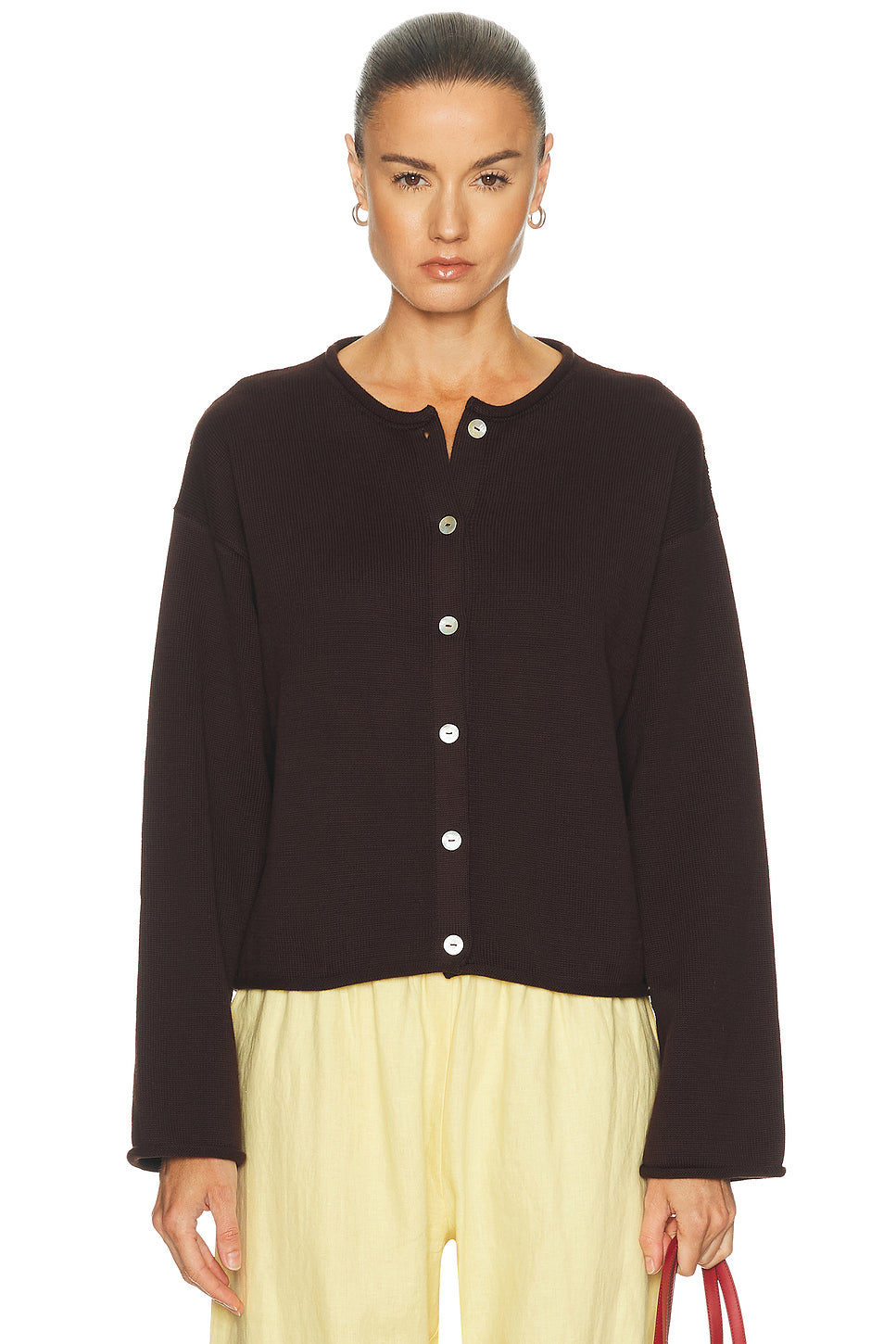 The Cotton Knit Roll Cardigan