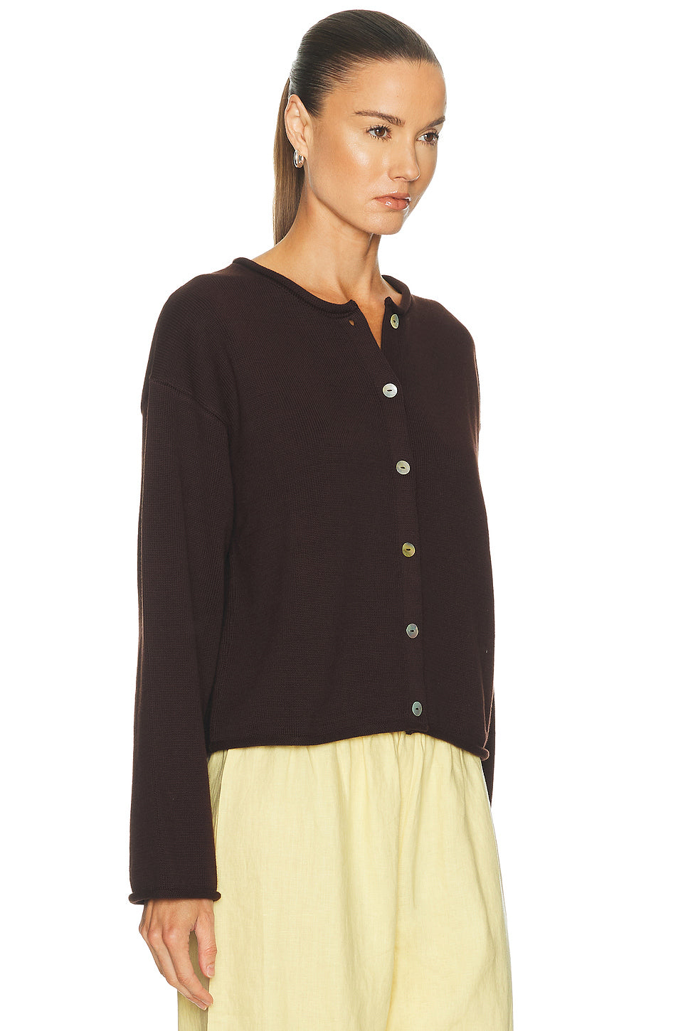 The Cotton Knit Roll Cardigan