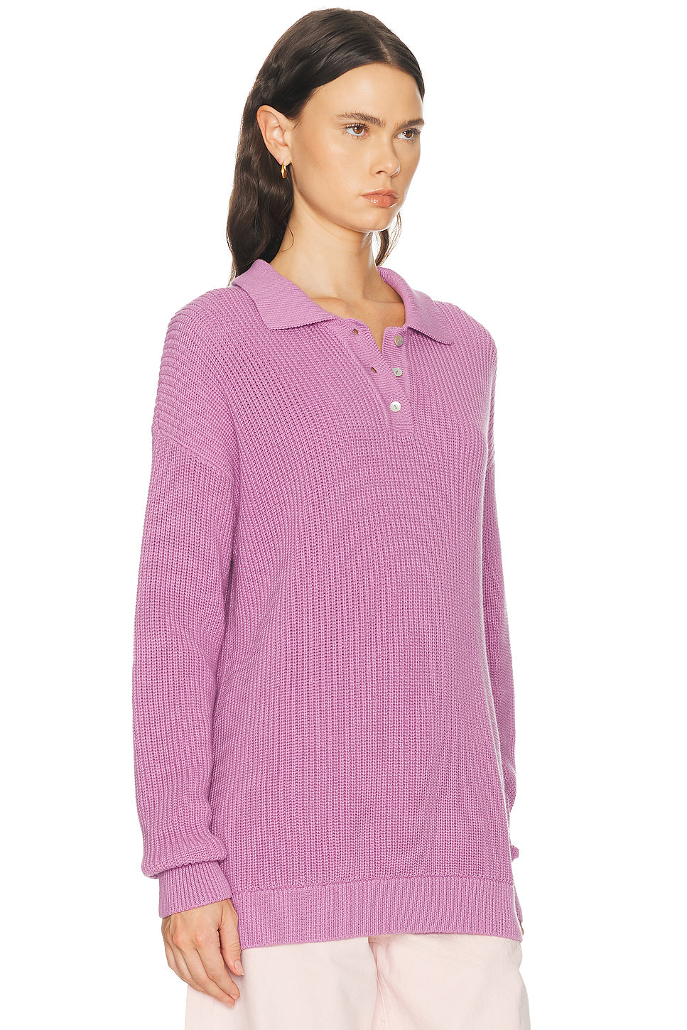 The Heavy Cotton Knit Polo Sweater
