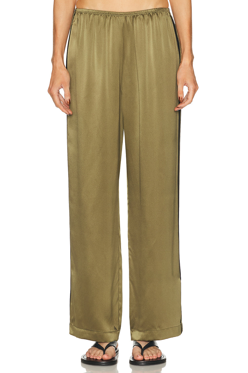 The Silk Stripe Simple Pant