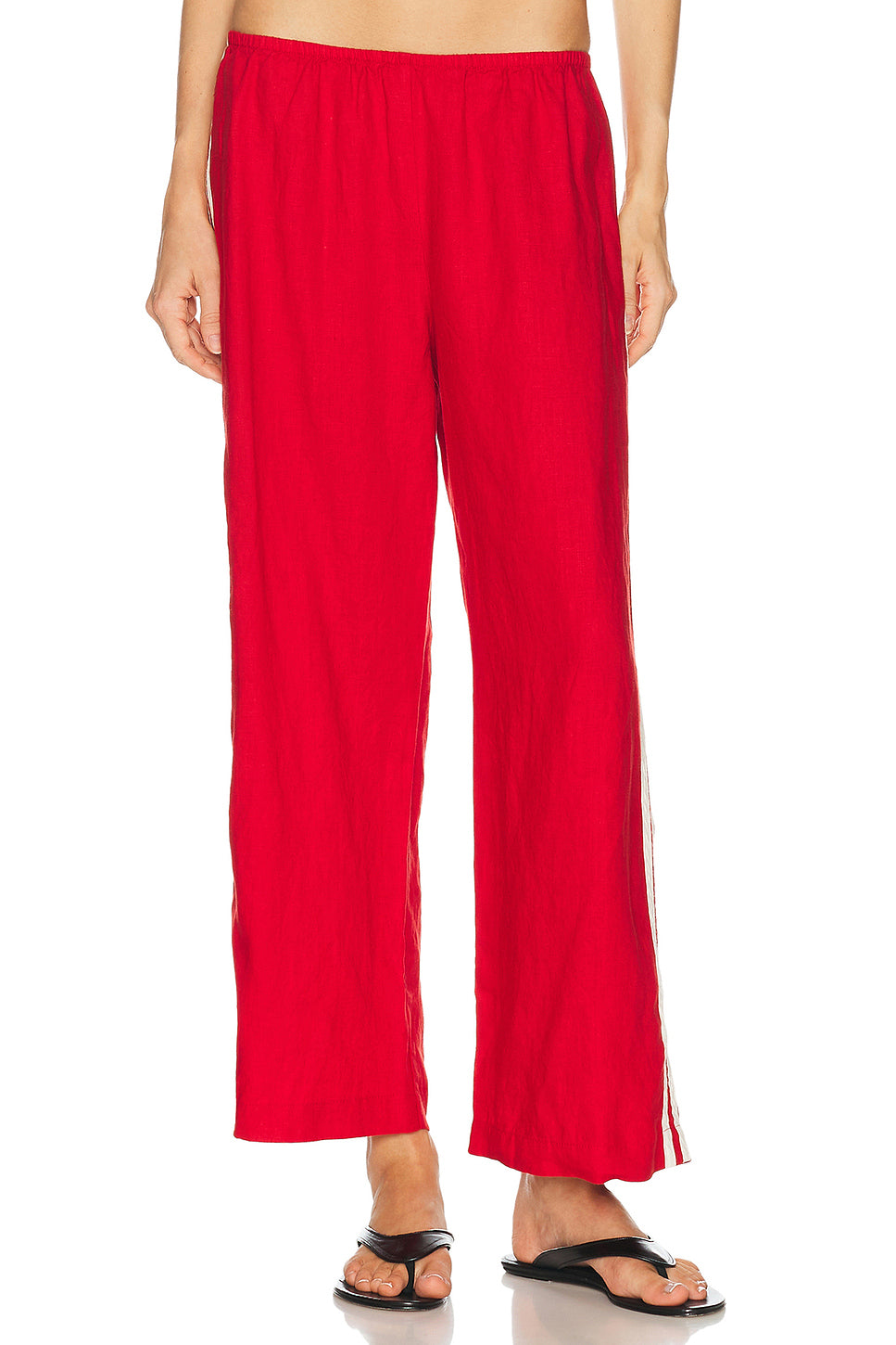 The Linen Crop Racer Stripe Pant
