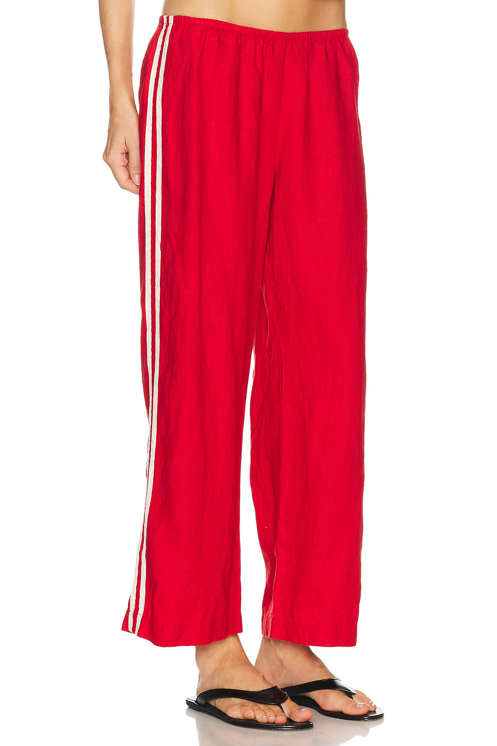 The Linen Crop Racer Stripe Pant