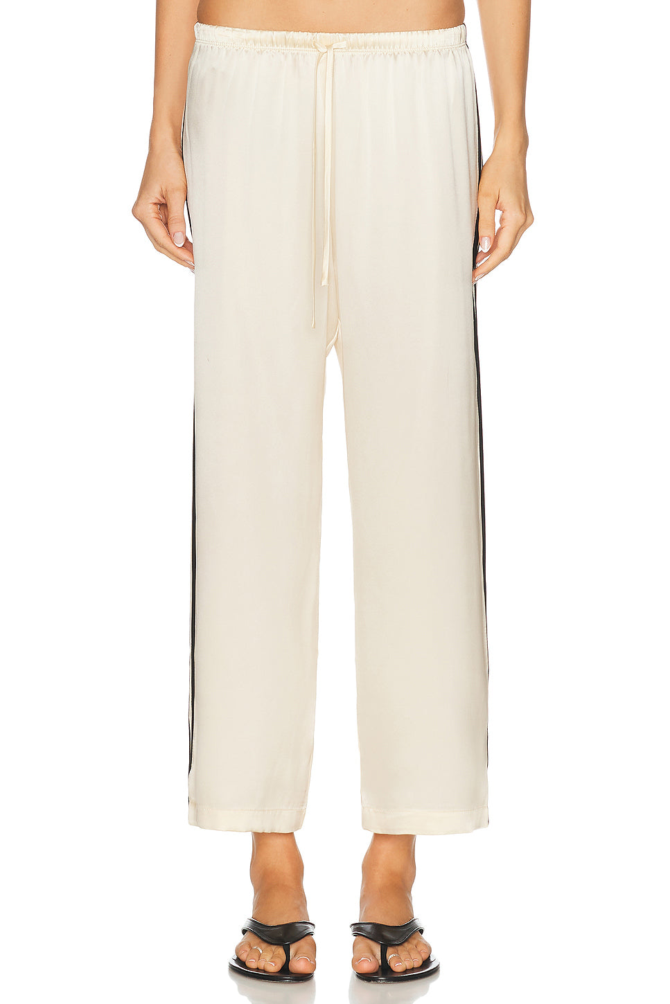 The Silk Stripe Crop Pant