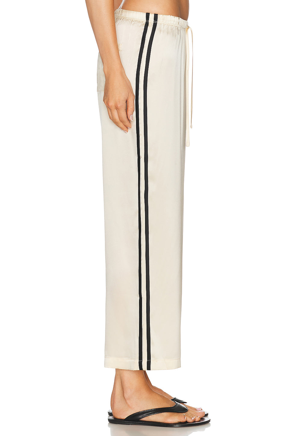 The Silk Stripe Crop Pant