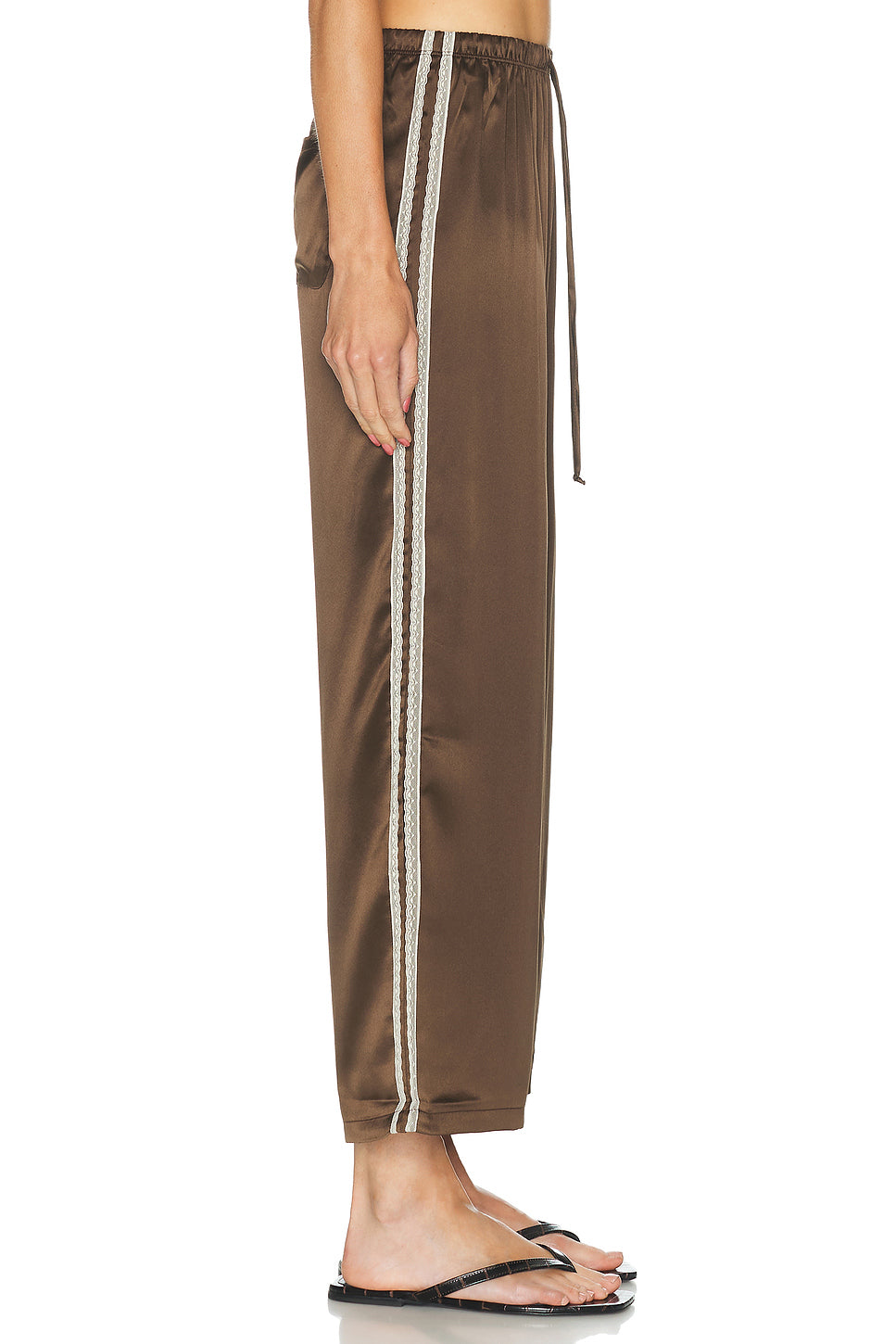 The Silk Lace Stripe Crop Pant