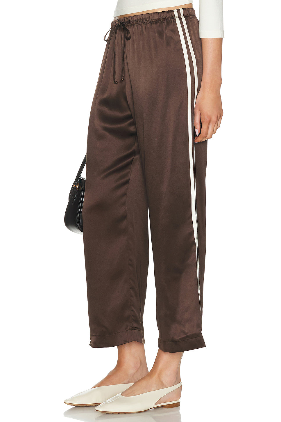 The Silk Stripe Crop Pant