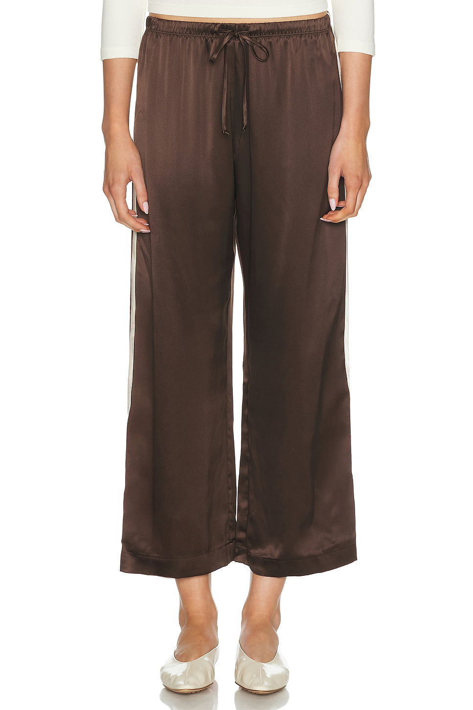 The Silk Stripe Crop Pant