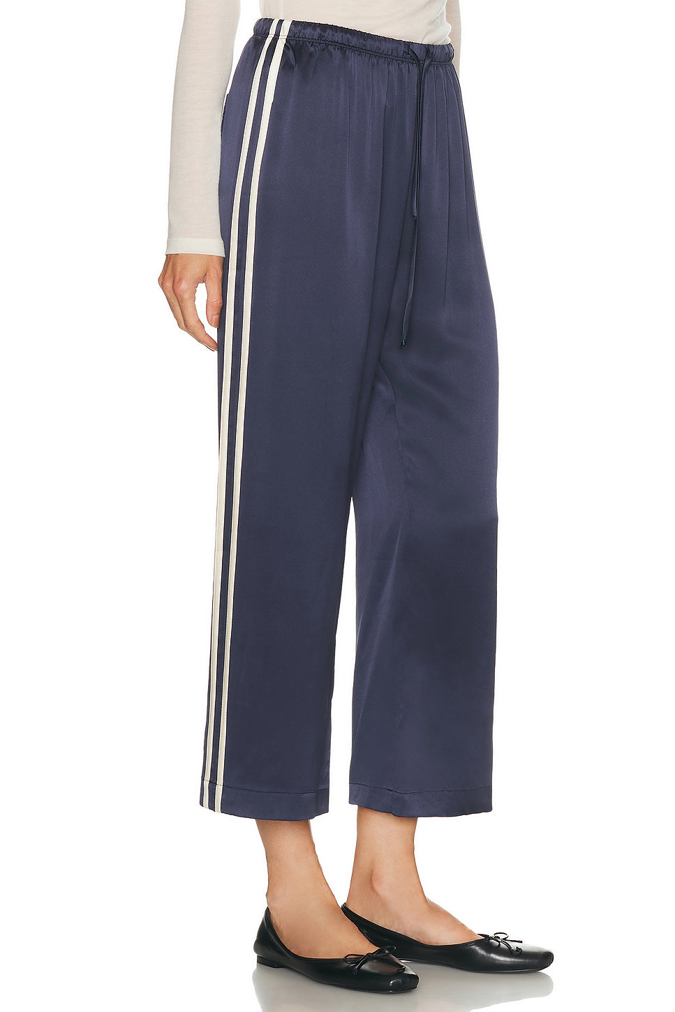 The Silk Stripe Crop Pant